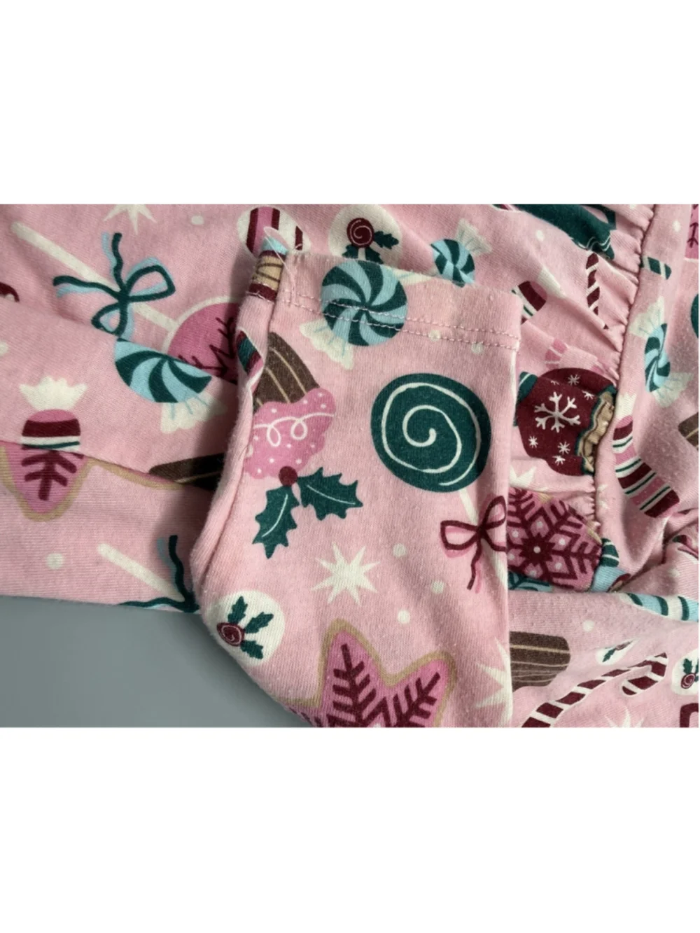 The Children's Place Pink Holiday Print Fit & Flare Dress 3T Girls Long Sleeve